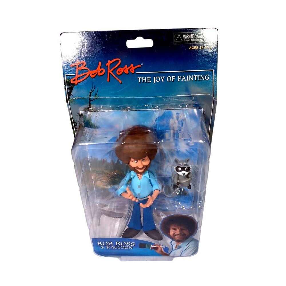 NECA Bob Ross and Raccoon The Joy of Painting 6" Figure New in Box - Picture 3 of 4